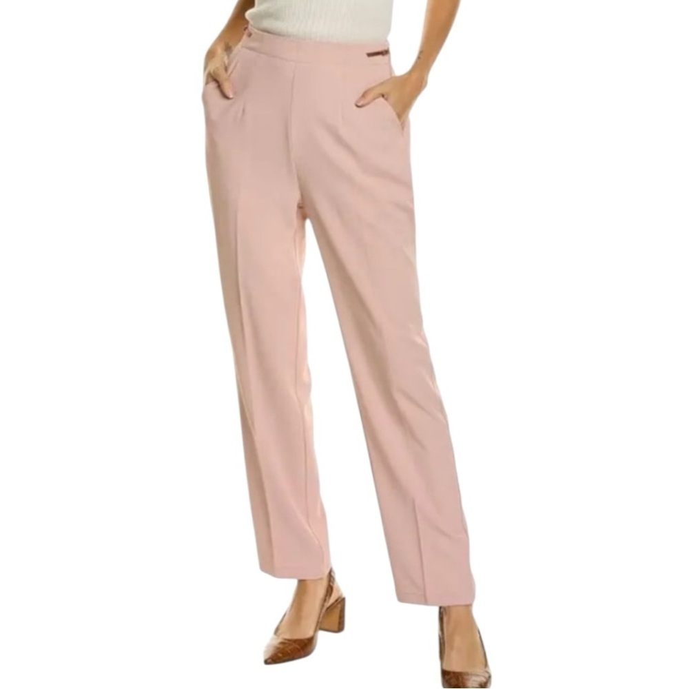 Area Stars Blush Pink Tailored Pants Women’s Belt Details Minimalist Career M